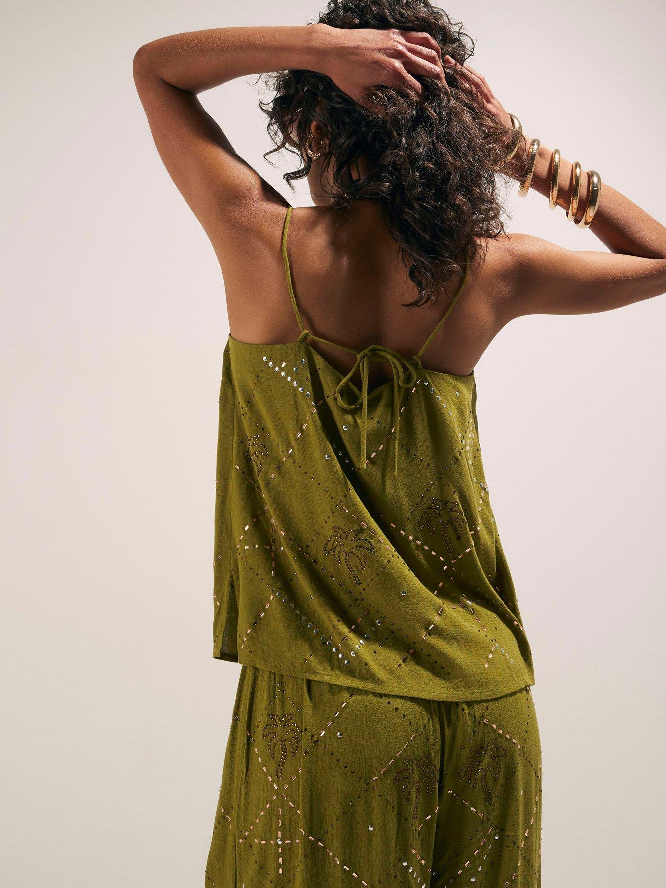 Image 2 of 4 of River Island Palm Hotfix Cami Top