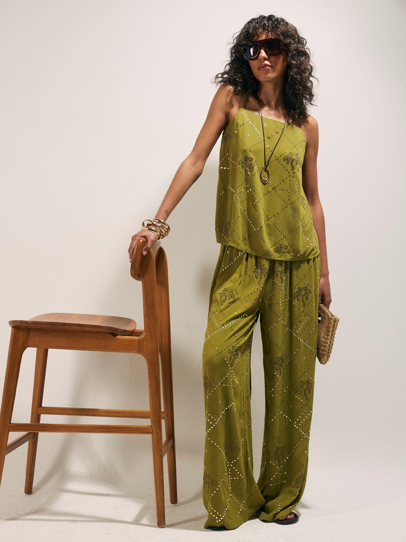 Image 3 of 4 of River Island Palm Hotfix Cami Top