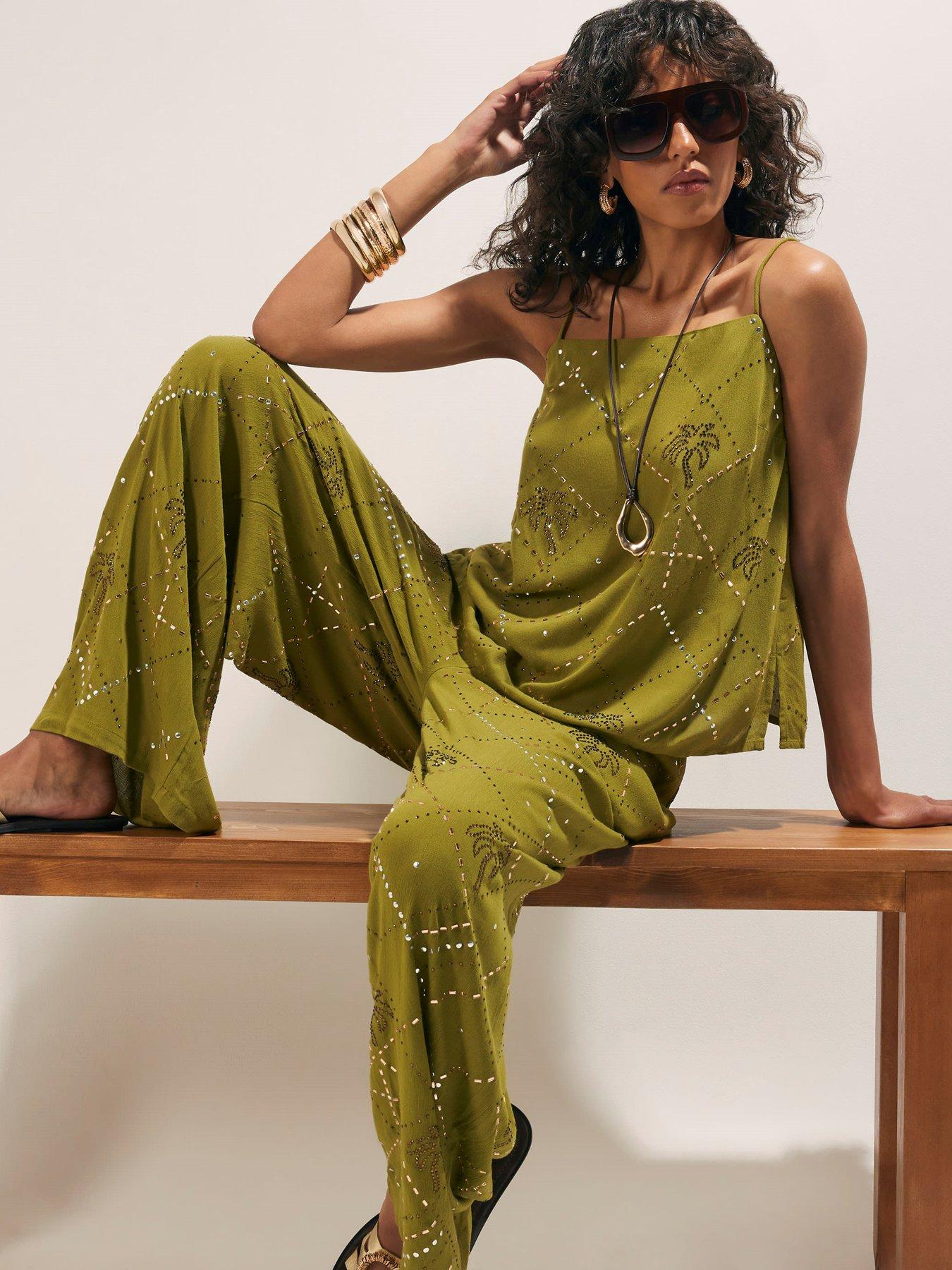 Image 4 of 4 of River Island Palm Hotfix Cami Top