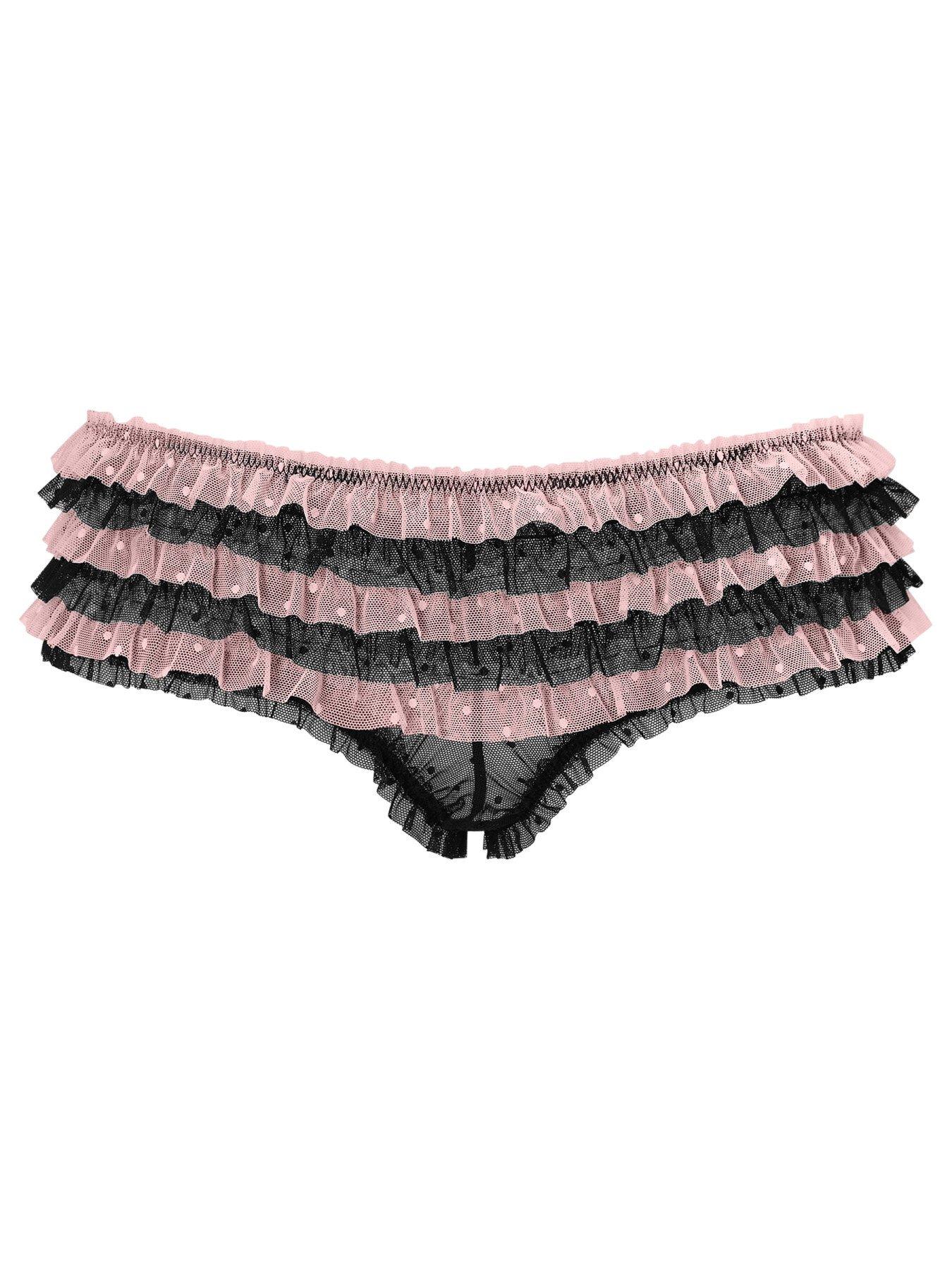 Image 4 of 4 of Ann Summers Frisky Frill Crotchless Brazilian Knickers