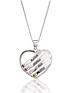  image of the-love-silver-collection-sterling-silver-personalised-gem-set-heart-pendant