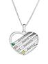  image of the-love-silver-collection-sterling-silver-personalised-gem-set-heart-pendant