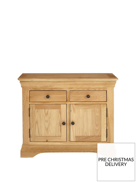 front image of luxe-collection---constance-oak-ready-assembled-compact-sideboard