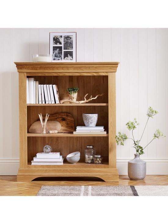 stillFront image of luxe-collection-constance-oak-ready-assembled-bookcase
