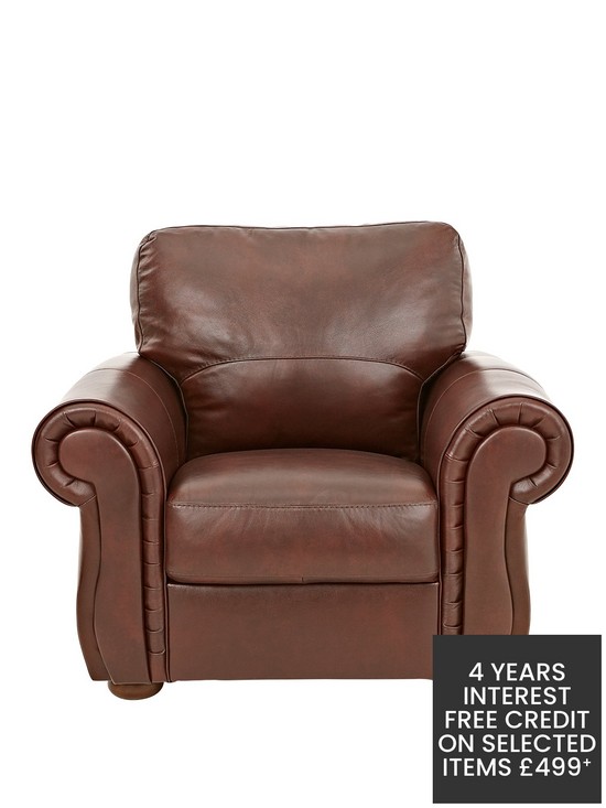 front image of cassina-italian-leather-armchair
