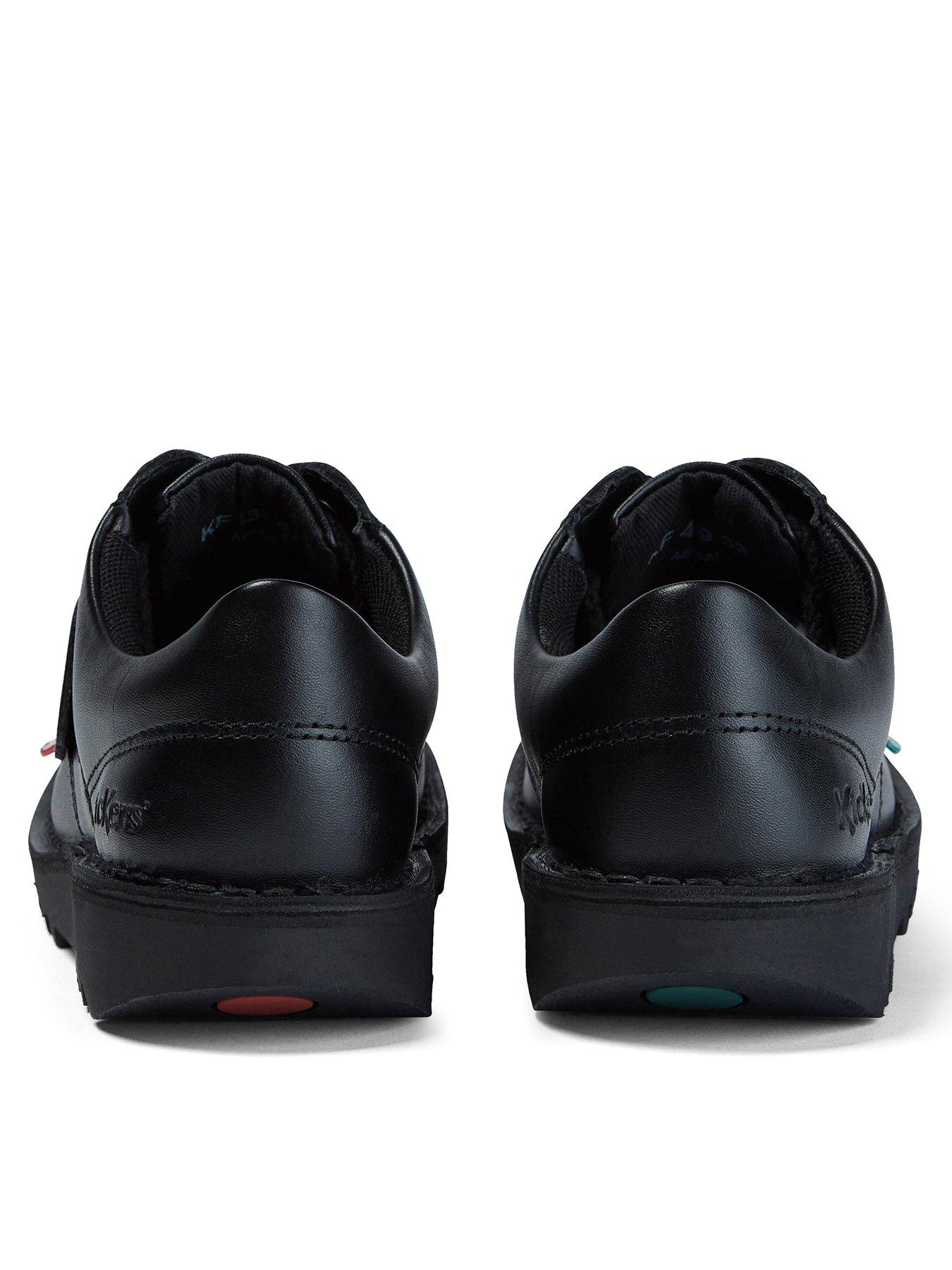 Image 2 of 8 of Kickers Leather Lace-up Kick Lo Core School Shoes - Black