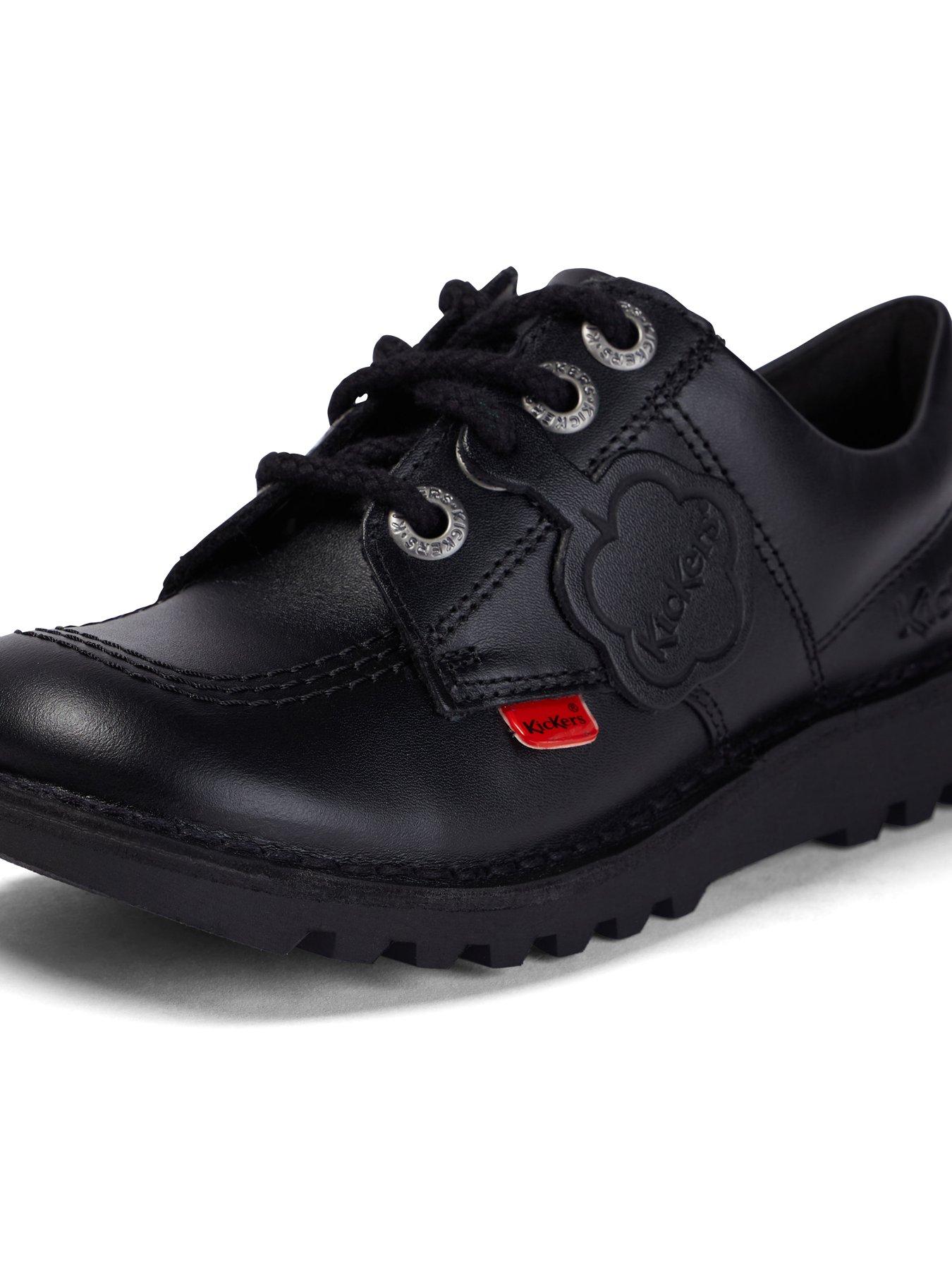 Lace Up Kids Black Kickers Kickers Leather Lace-up Kick Lo Core