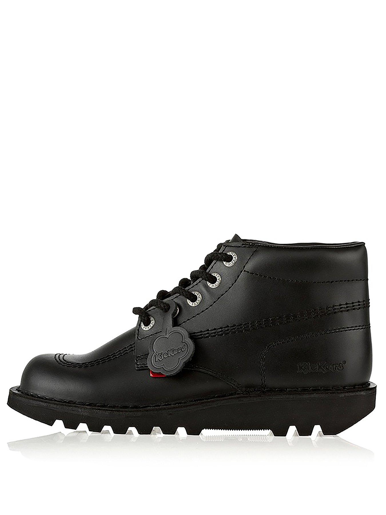 Kickers Kick Hi Y Black Leather 6 US Junior : : Clothing