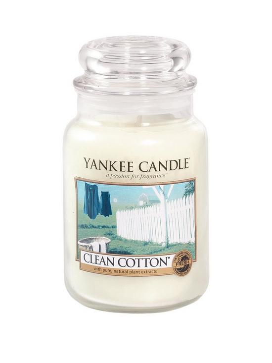 front image of yankee-candle-large-jar-clean-cotton