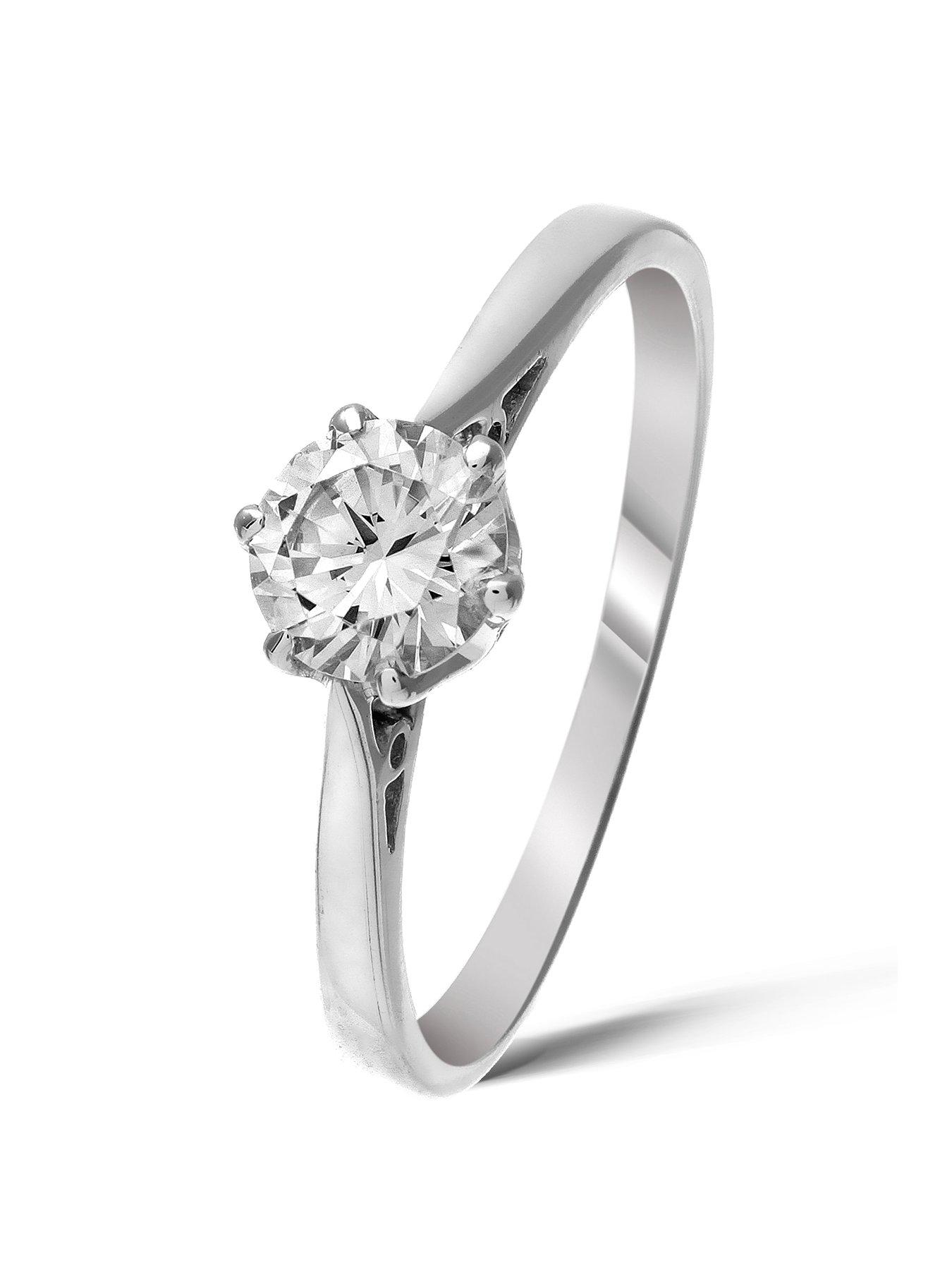 Love DIAMOND 9 Carat White Gold 50pt Diamond Certified Solitaire Ring (with certificate)