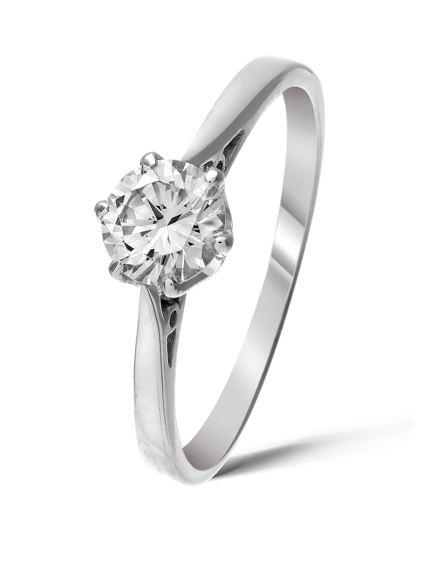 Love DIAMOND 9 Carat White Gold 50pt Diamond Certified Solitaire Ring (with certificate)