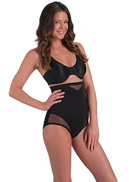 Miraclesuit   Sexy Sheer Shaping Hi-Waist Brief- Black/Nude