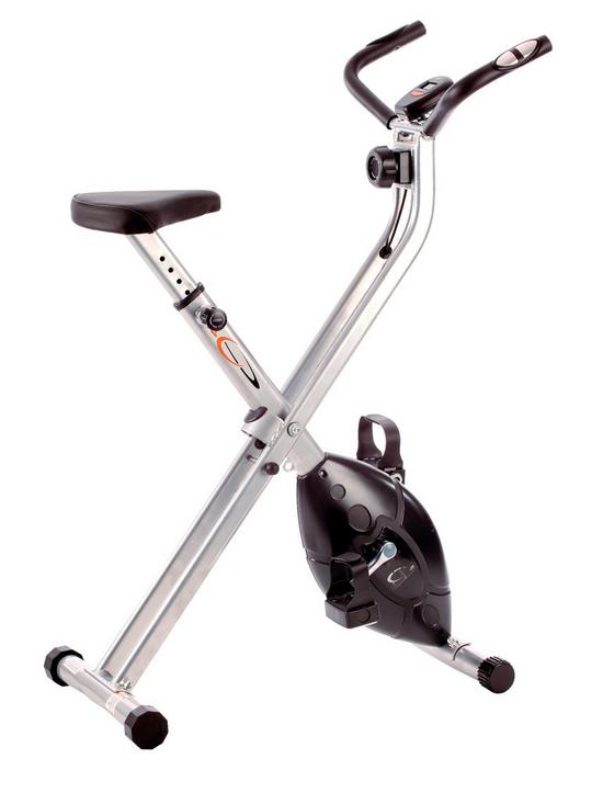 front image of v-fit-folding-x-frame-cycle-exercise-bike