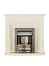  image of adam-fires-fireplaces-truro-electric-fireplace-suite-with-brushed-steel-inset-fire