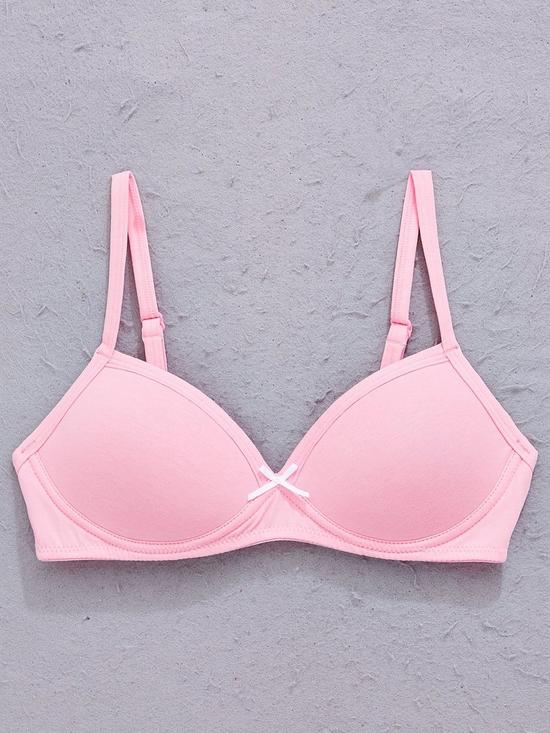 back image of everyday-girls-2-pack-moulded-bras-pinkwhite