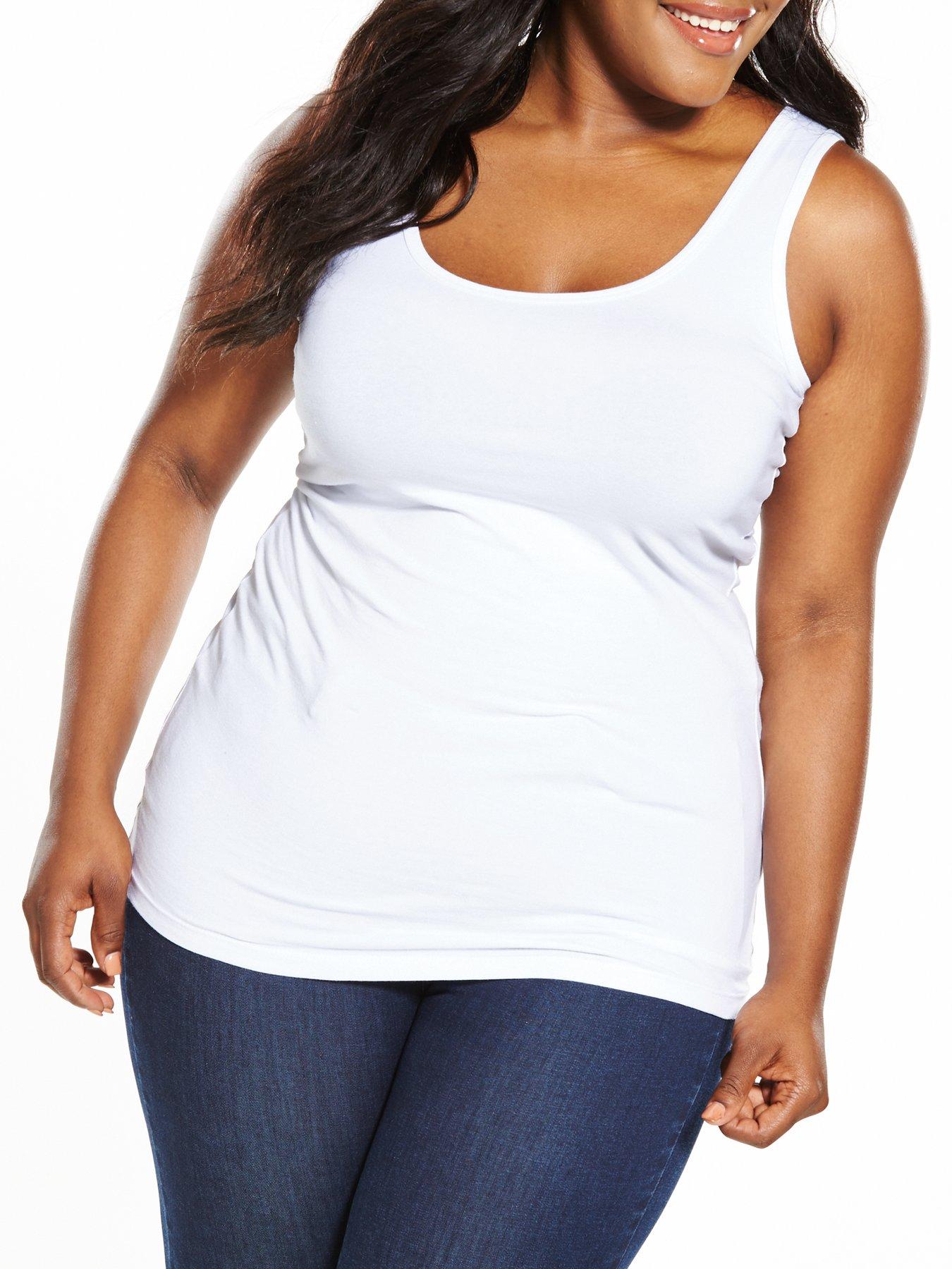 Image 2 of 4 of V by Very Curve Longline Slim Fit Vests (2 Pack) - Black/White