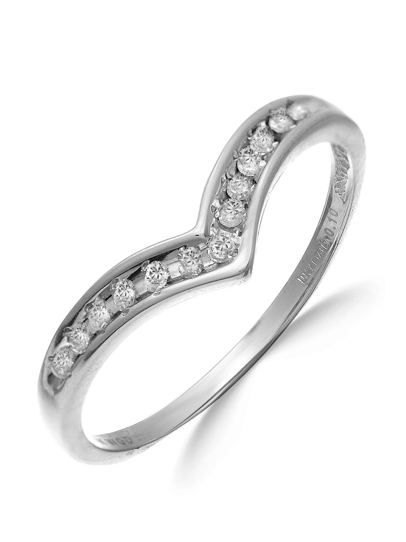 undefined 9 Carat White Gold 10pt Diamond-Set Eternity Ring