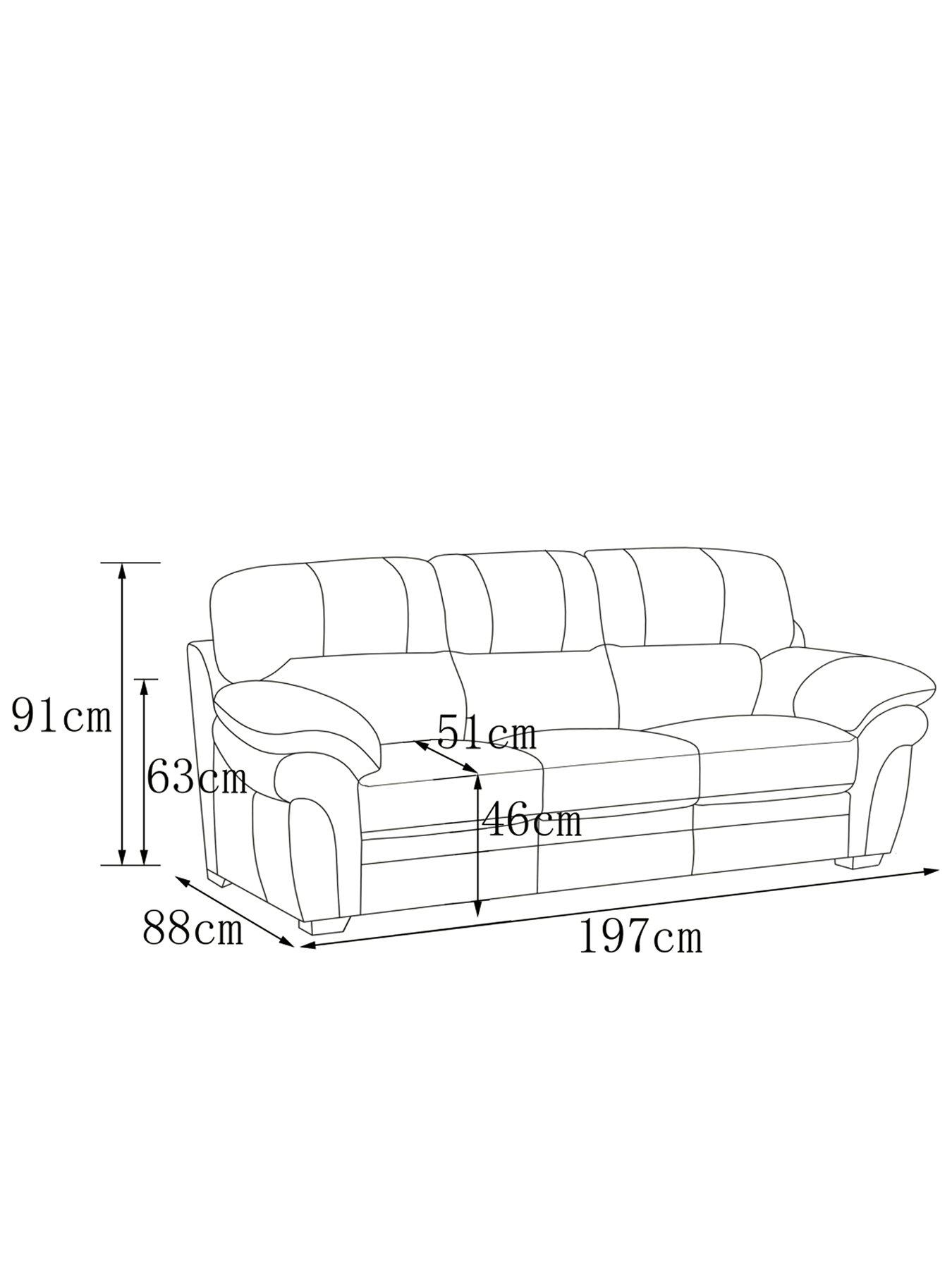 Image 3 of 3 of Portland 3 Seater Leather Sofa
