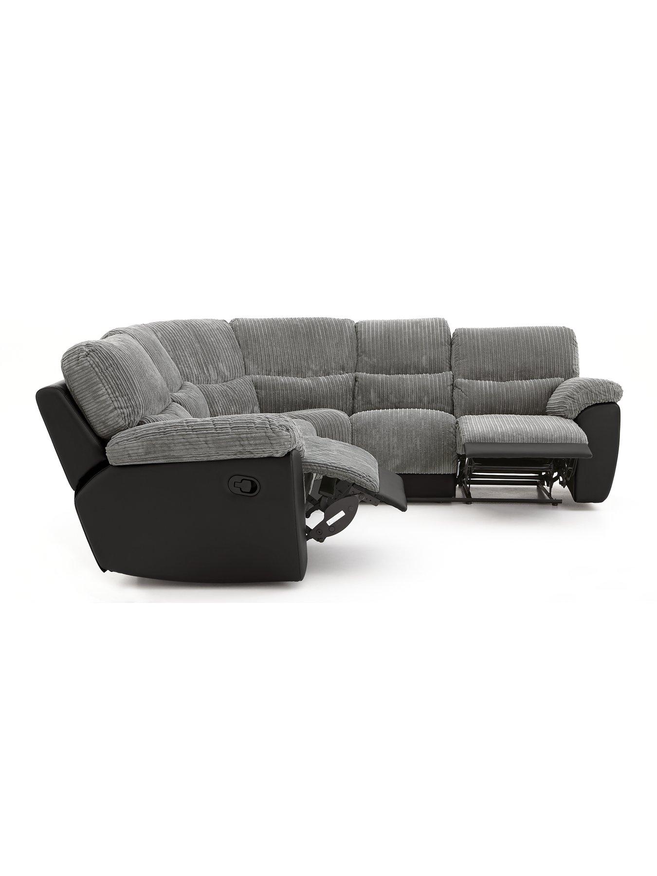 Image 3 of 7 of Very Home Sienna Fabric/Faux Leather High Back Recliner Corner Group Sofa&nbsp;- FSC&reg; Certified
