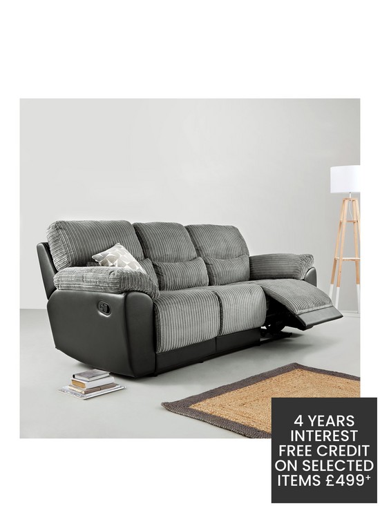 stillFront image of sienna-fabricfauxnbspleather-3-seaternbsprecliner-sofa