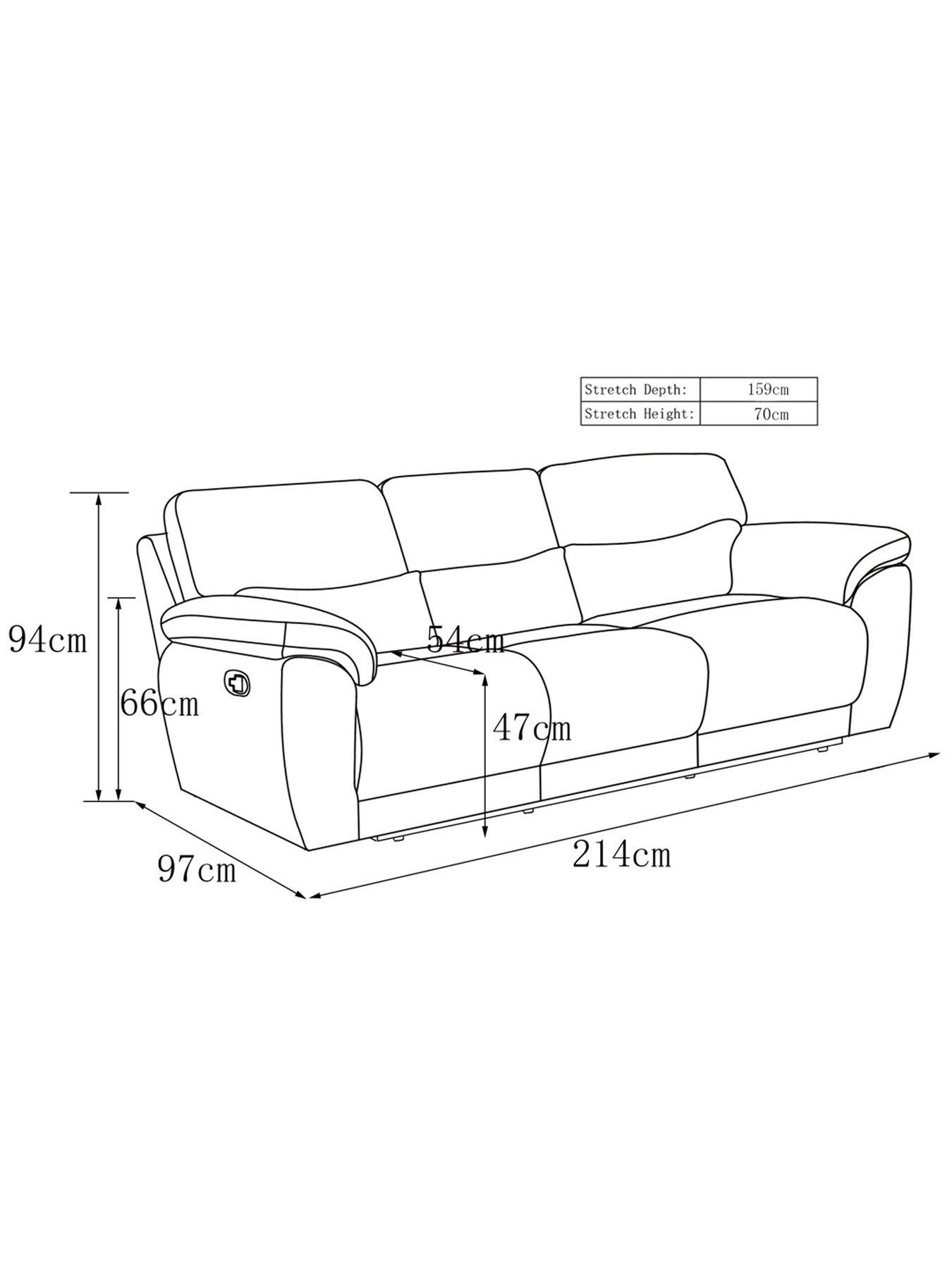 Image 6 of 6 of The Very Collection Sienna Fabric/Faux&nbsp;Leather High Back&nbsp;3 Seater&nbsp;Recliner Sofa