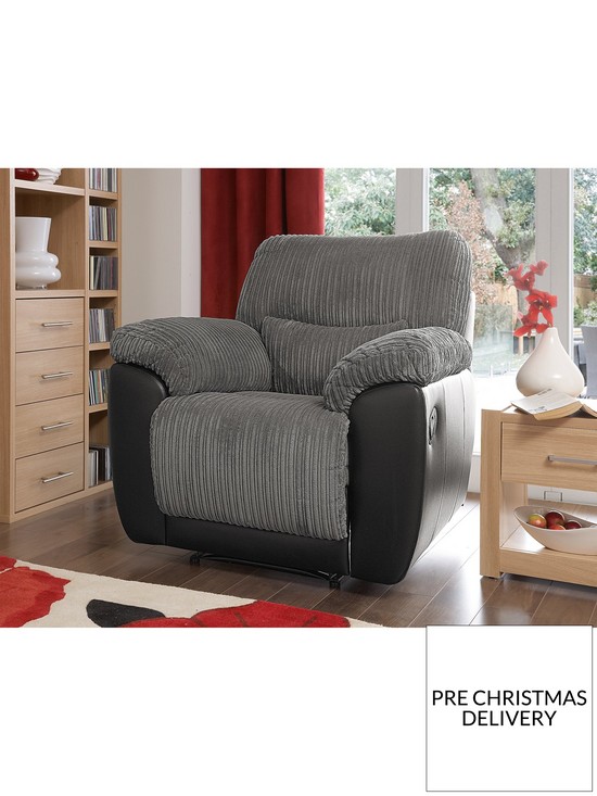 stillFront image of sienna-fabricfaux-leather-recliner-armchair