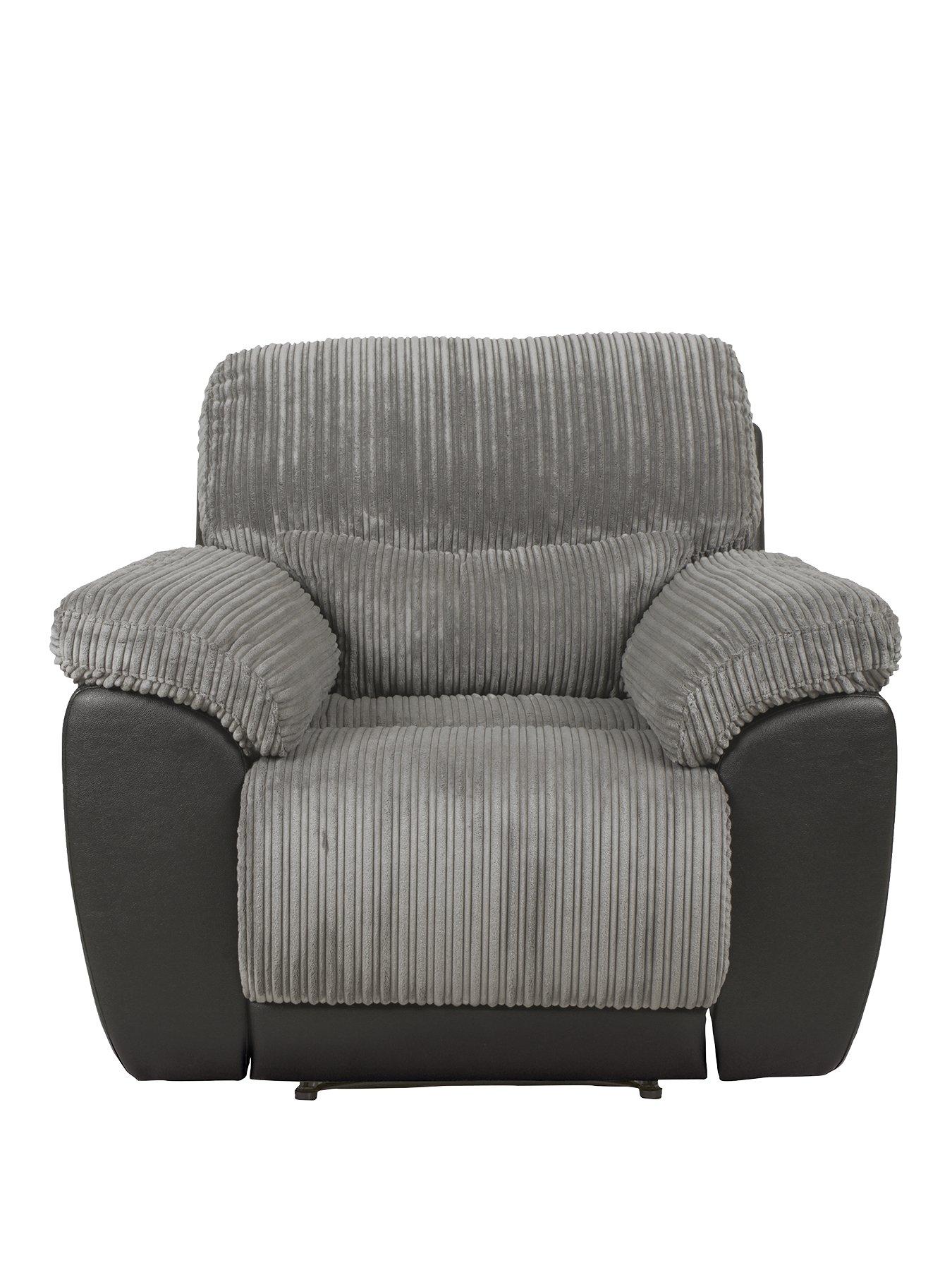 Image 2 of 6 of Very Home Sienna Fabric/Faux Leather Recliner Armchair