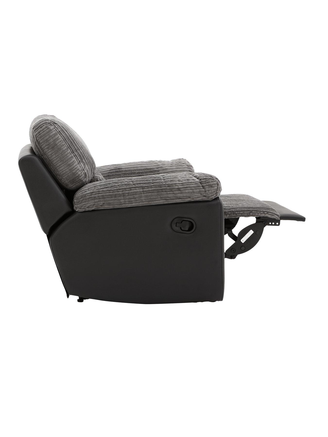 Image 4 of 6 of Very Home Sienna Fabric/Faux Leather Recliner Armchair