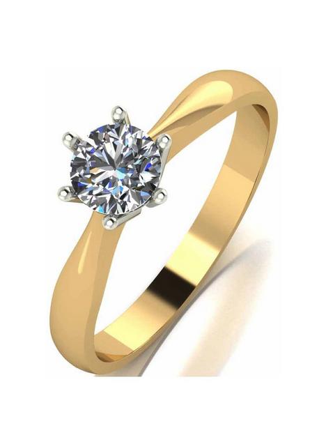 moissanite-9-carat-yellow-gold-50-point-solitaire-ring