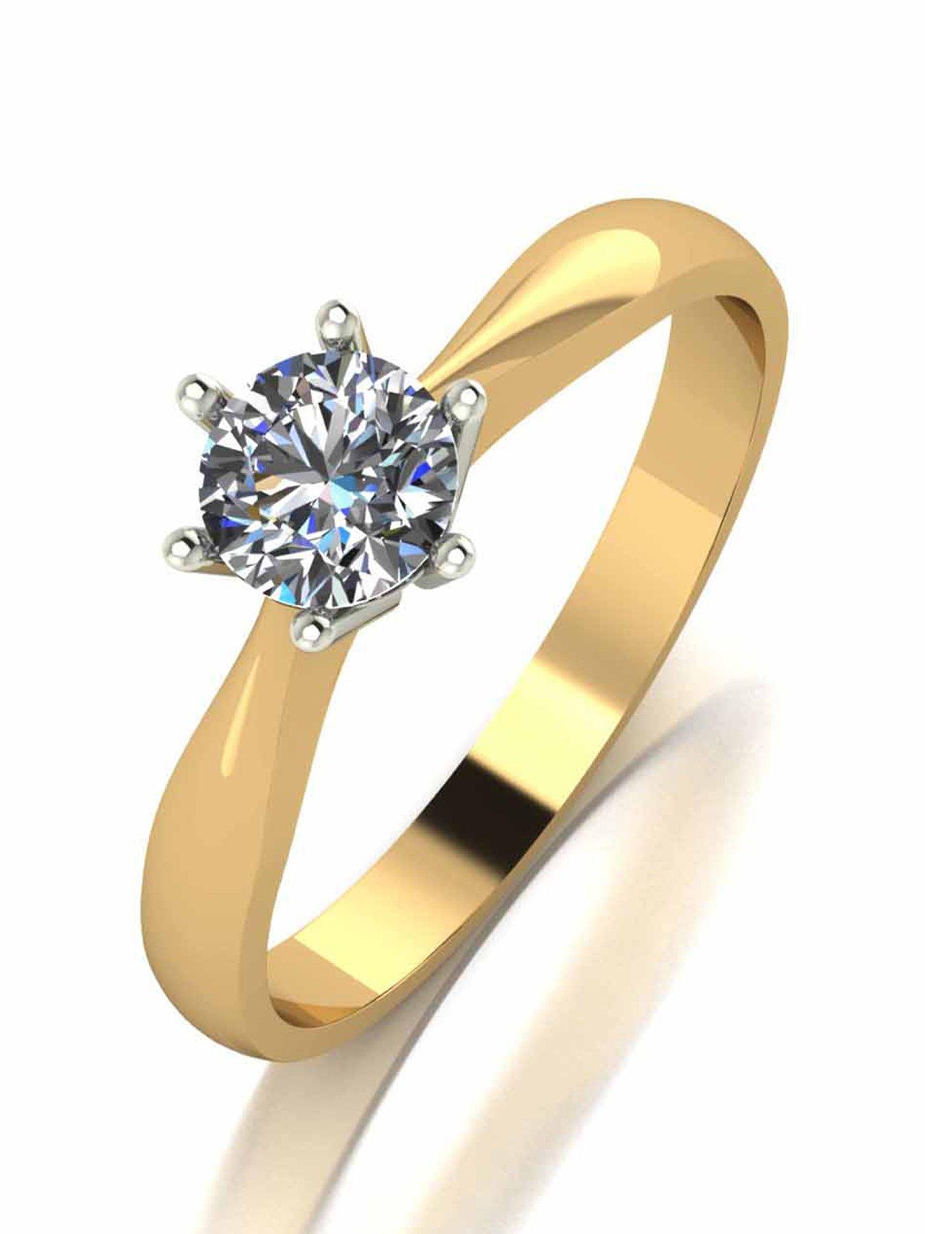 undefined 9 Carat Yellow Gold 50 Point Solitaire Ring