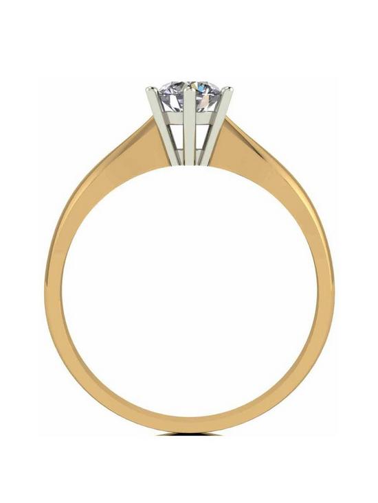 stillFront image of moissanite-9-carat-yellow-gold-50-point-solitaire-ring
