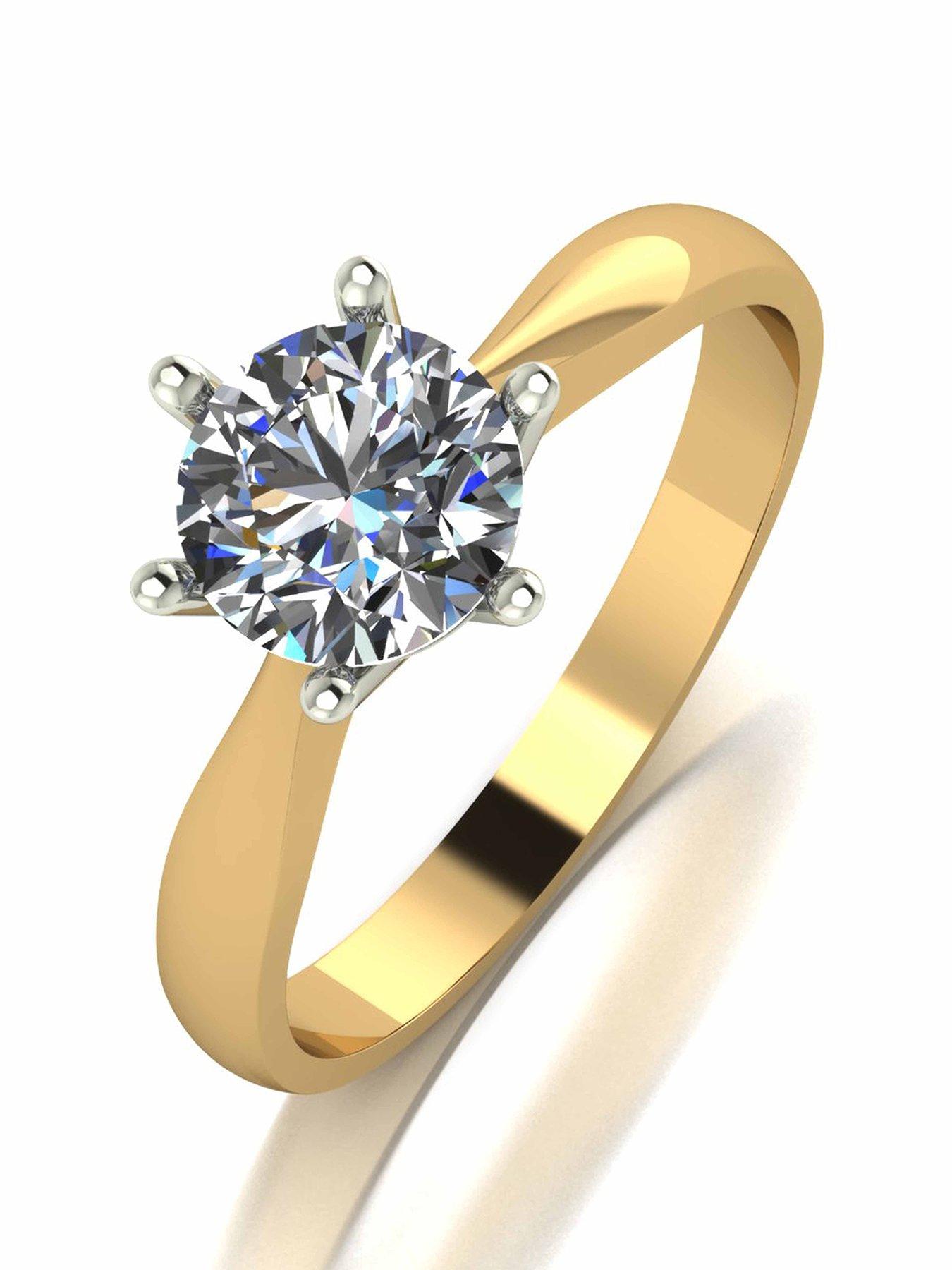 undefined 1 Carat Solitare 9 Carat Yellow Gold Ring