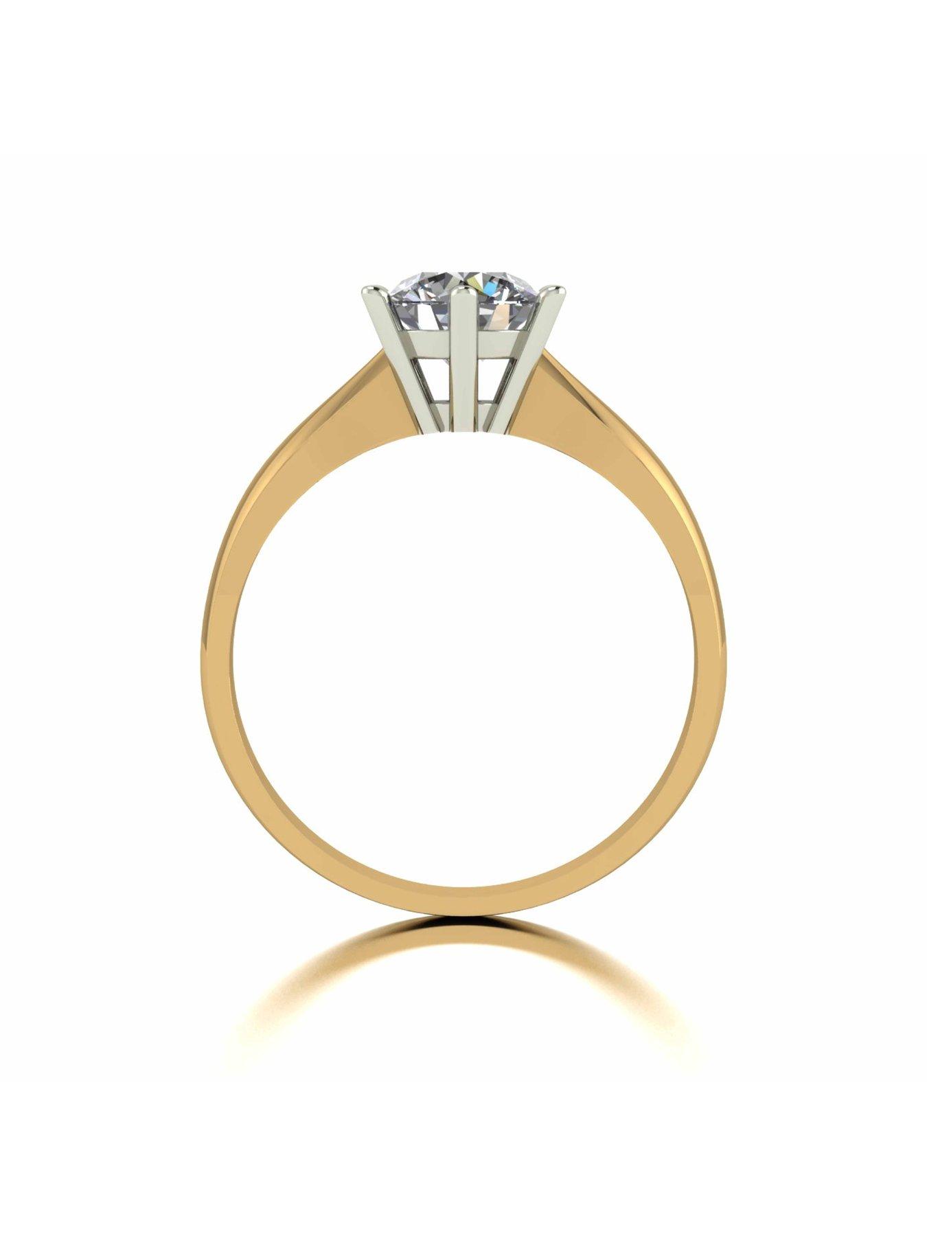 Image 3 of 5 of Moissanite 1 Carat Solitare 9 Carat Yellow Gold Ring