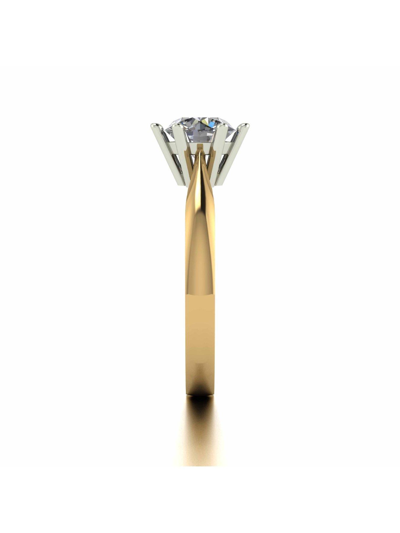 Image 5 of 5 of Moissanite 1 Carat Solitare 9 Carat Yellow Gold Ring
