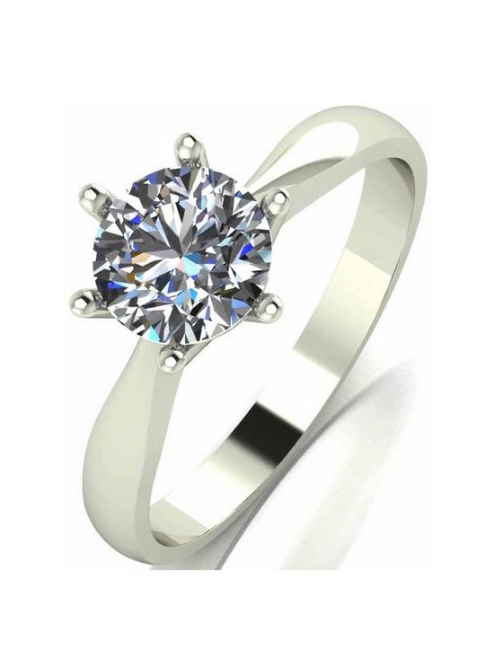 front image of moissanite-9-carat-white-gold-1-carat-solitaire-ring