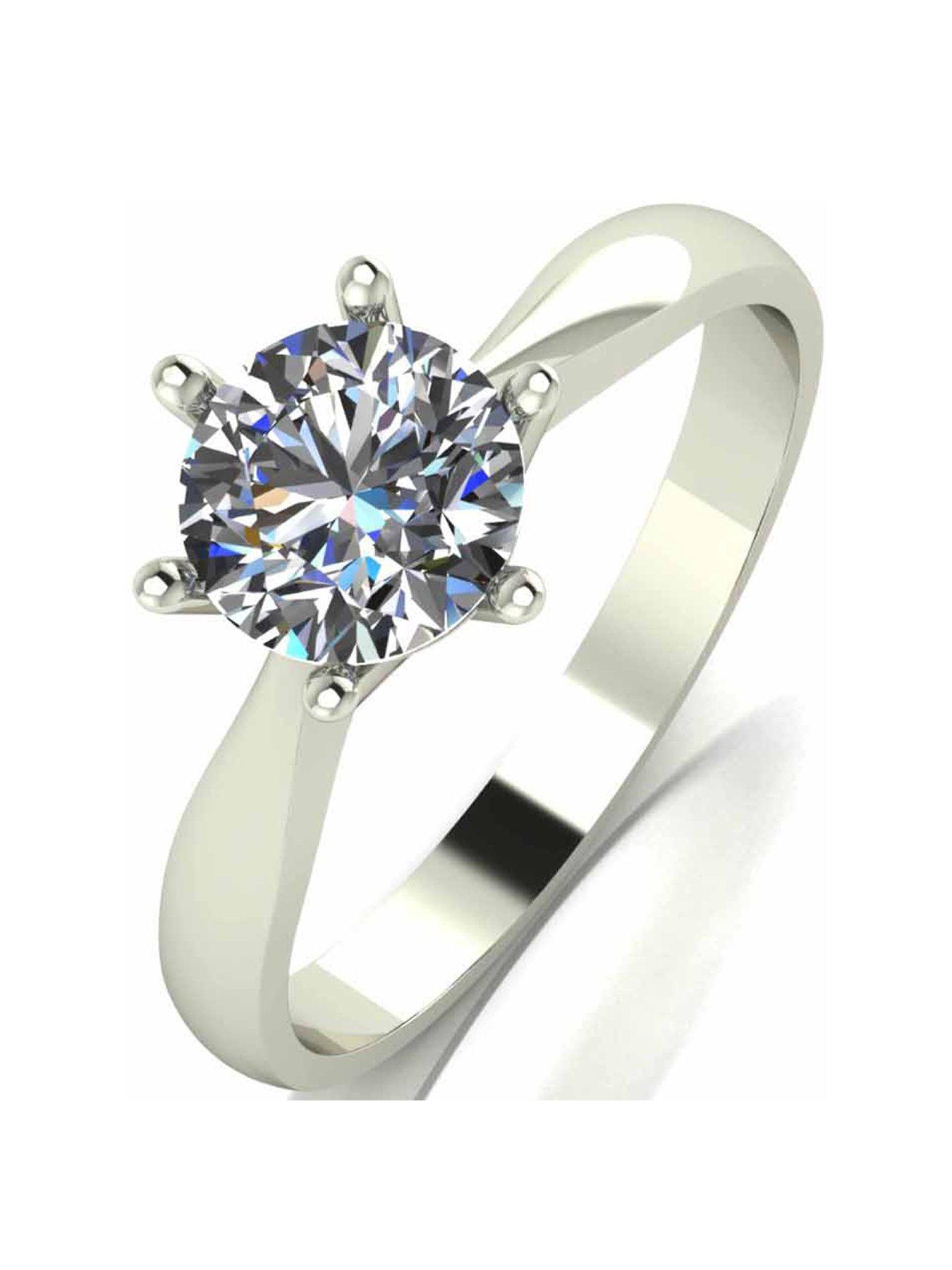 undefined 9 Carat White Gold 1 Carat Solitaire Ring