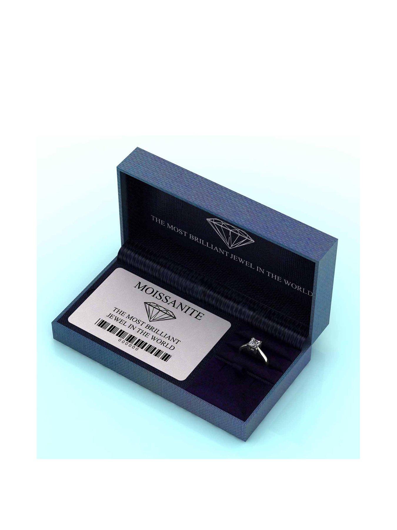 Image 5 of 5 of Moissanite 9 Carat White Gold 1 Carat Solitaire Ring