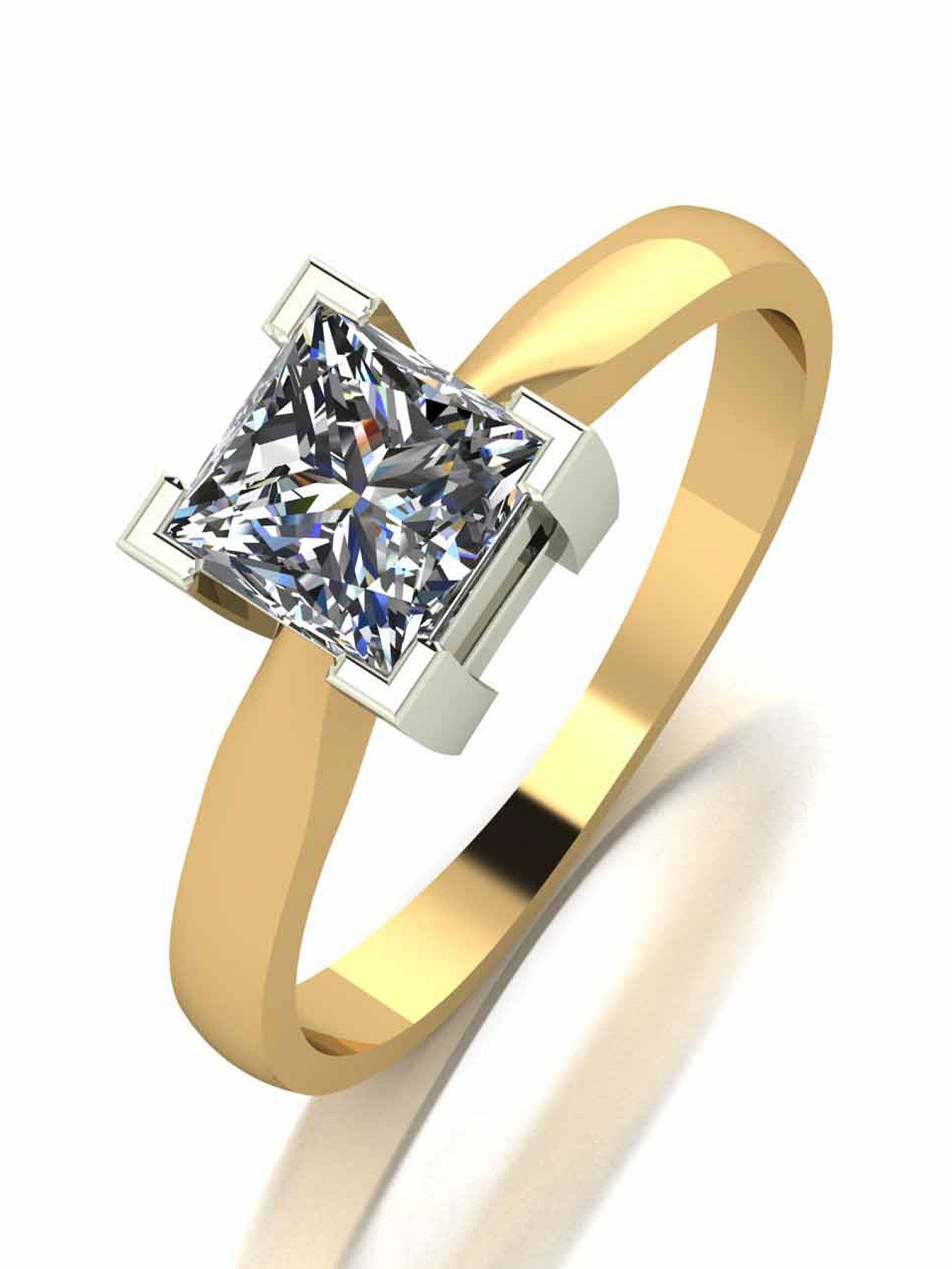 undefined 9 Carat White Gold Princess Cut 105pt Equivalent Ring