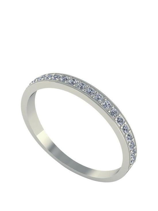 front image of moissanite-18-carat-white-gold-25pt-wedding-band