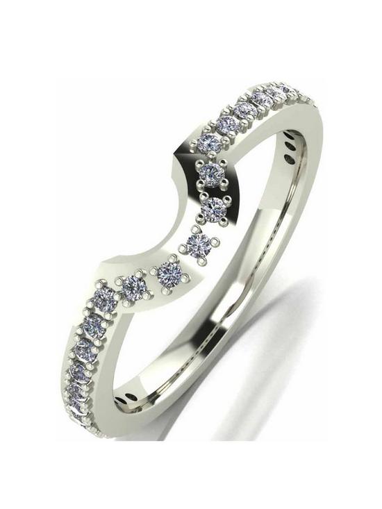 front image of moissanite-9-carat-white-gold-25-point-wedding-band