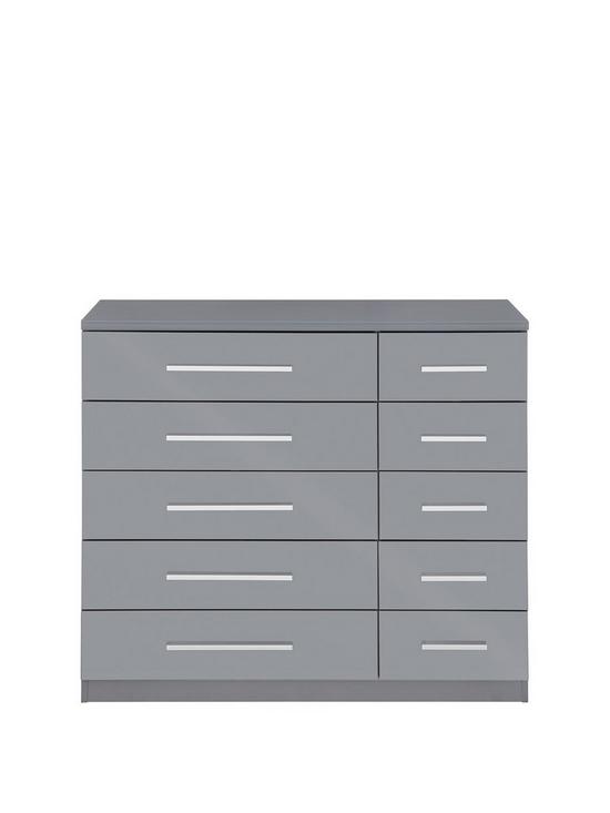 front image of prague-gloss-5-5-wide-chest-of-drawers