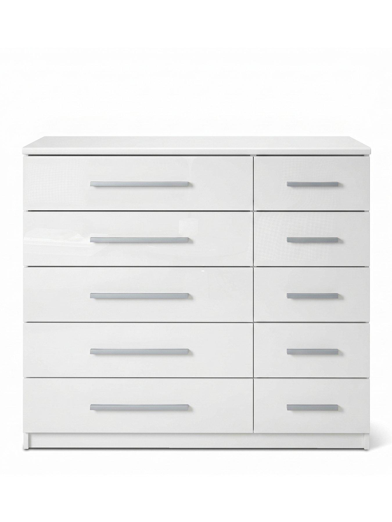 Image 2 of 7 of The Very Collection Prague Gloss 5 + 5 Wide Chest of Drawers&nbsp;- FSC&reg; Certified