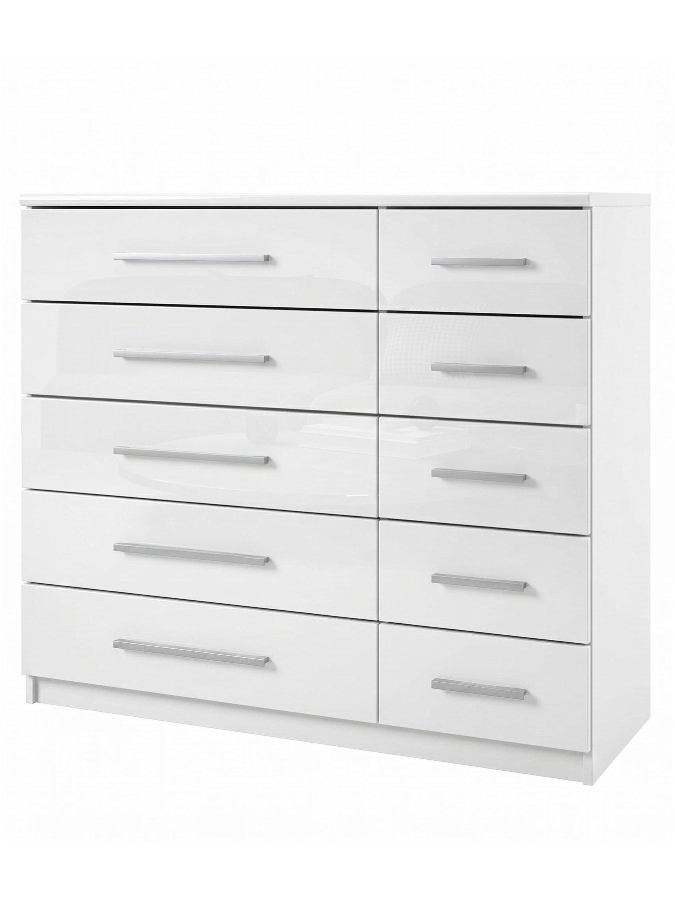Image 3 of 7 of The Very Collection Prague Gloss 5 + 5 Wide Chest of Drawers&nbsp;- FSC&reg; Certified