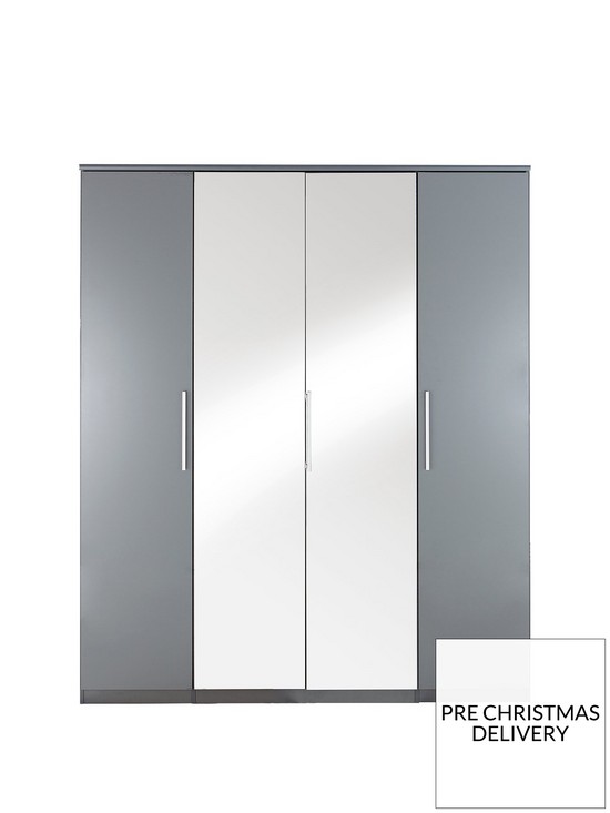 front image of prague-gloss-4nbspdoor-mirrored-wardrobe