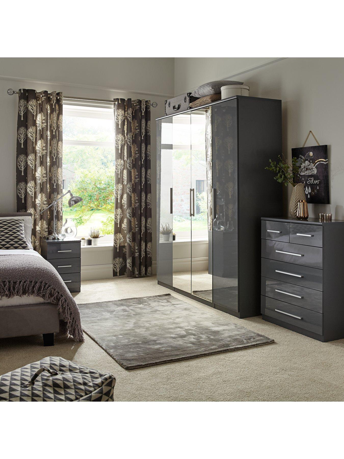 Prague Gloss 4 Door Mirrored Wardrobe Littlewoods Com