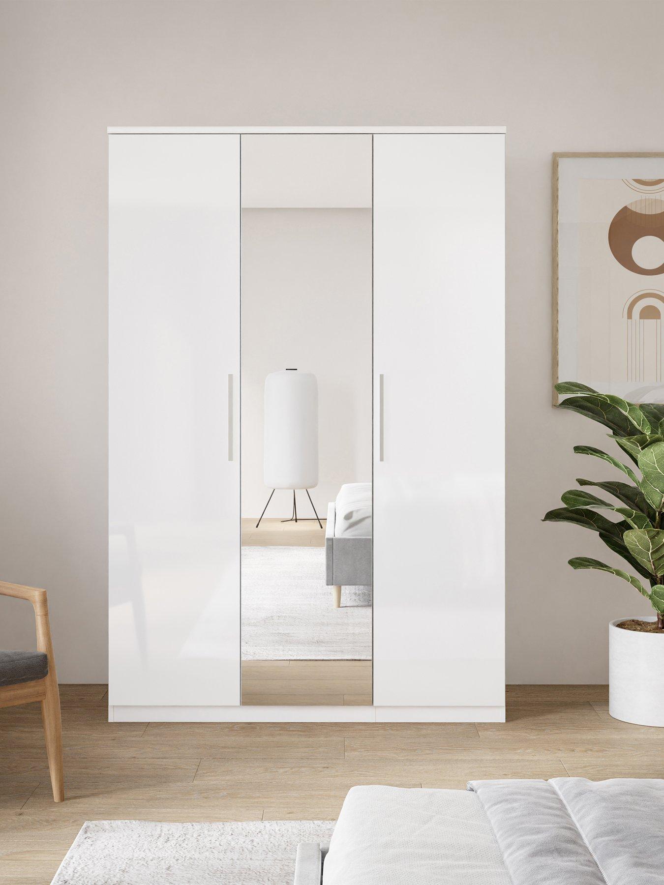 Image 1 of 6 of The Very Collection Prague Gloss 3 Door Mirrored Wardrobe&nbsp;- FSC&reg; Certified
