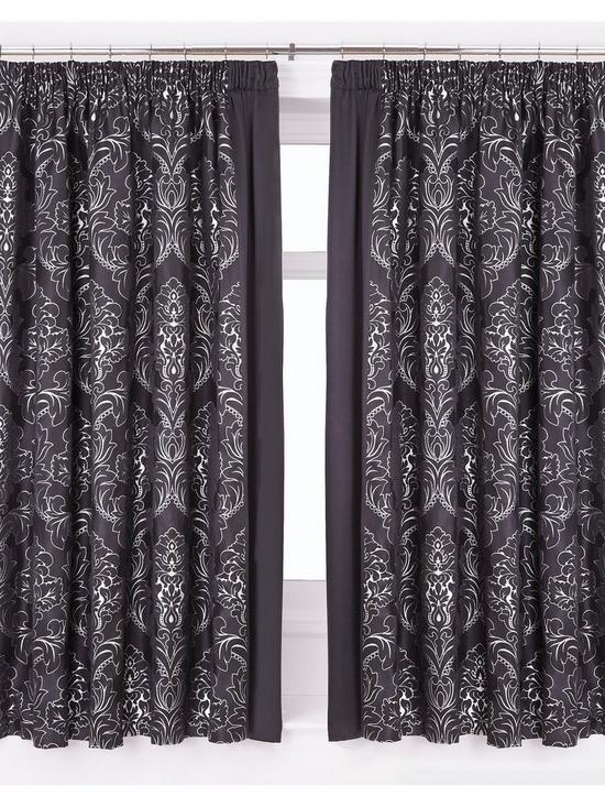 front image of buckingham-lined-pencil-pleat-curtains