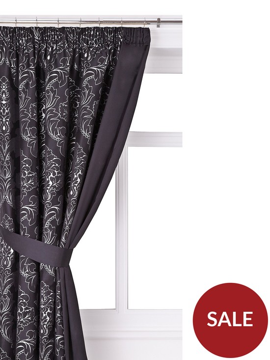 stillFront image of buckingham-lined-pencil-pleat-curtains