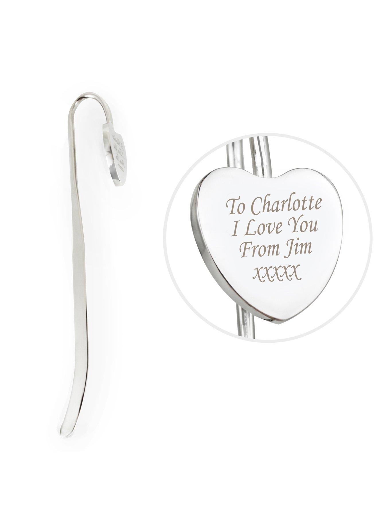 Image 3 of 3 of The Personalised Memento Company Personalised Silver Heart Bookmark