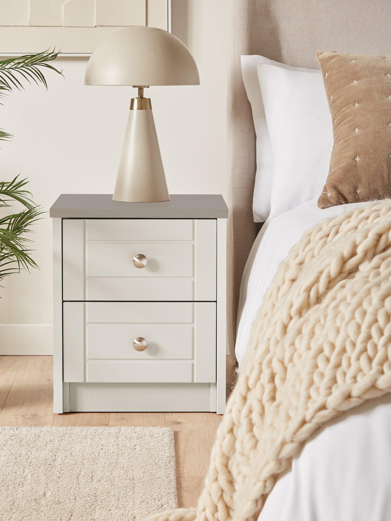 One Call Alderley Ready Assembled 2-Drawer Bedside Cabinet